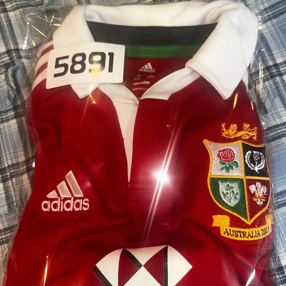 Adidas British & Irish Lions 2013 Australia Tour Rugby Jersey Red Mens Medium